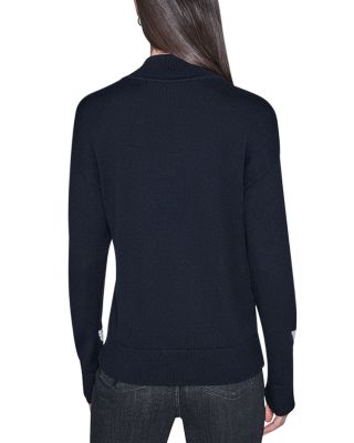 3D Bow Mock Neck Sweater