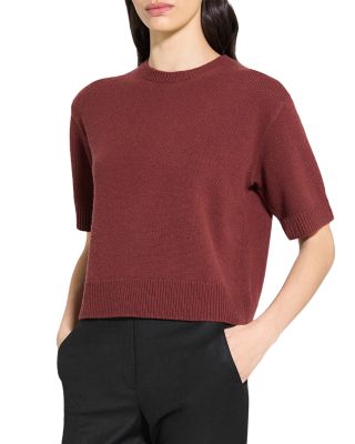 Cashmere Cropped Short Sleeve Sweater