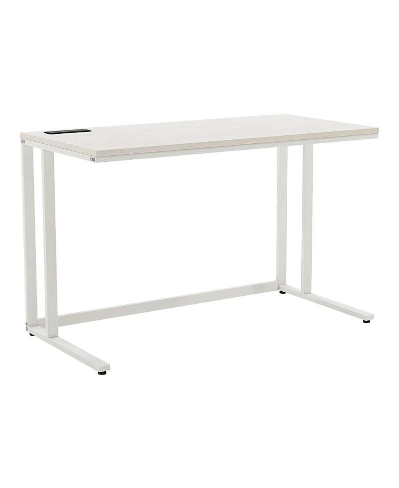 Furniture Of America Sanford Steel Base Two-tone Writing Desk With Usb Ports And Outlets In White