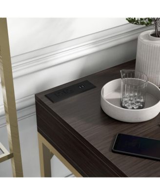 Prelli Steel Base Adjustable Lift Top L-Shaped Writing Desk with USB Ports and Outlets