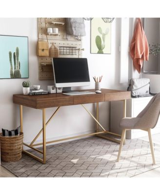 Axole Metal Base Desk with Drawer