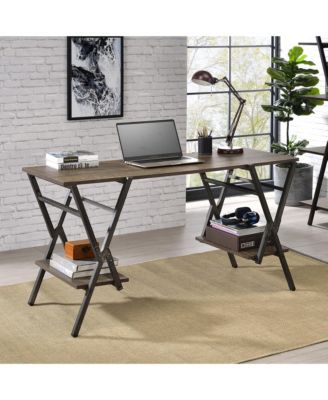 Reyn Steel Base 2-Shelf Writing Desk