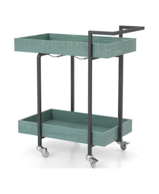 Daria Metal Frame 2-Shelf Serving Cart
