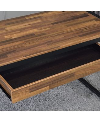 Rilla Steel Base 1-Drawer Writing Desk with USB Ports and Outlets