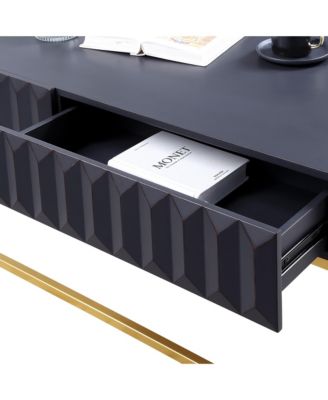 Wisha 48" Metal Frame 2-Drawer Coffee Table