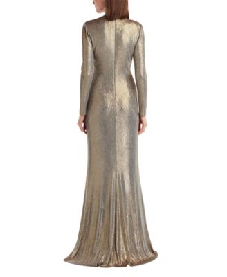 Ferrum Metallic Twist Drape Gown