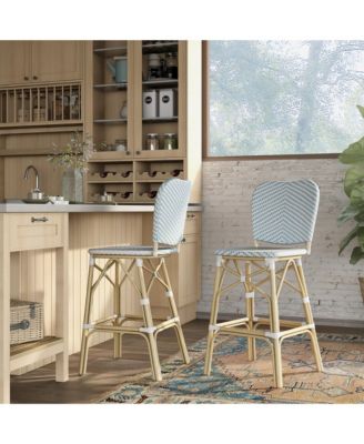 Colfer Aluminum and PE Wicker Patio Bar Chairs, Set of 2