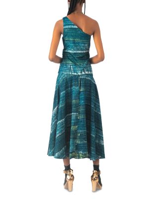 Tiwa Printed One Shoulder Maxi Dress