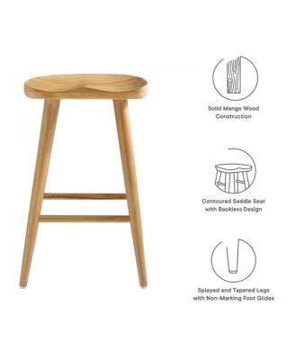 Saville Backless Wood Counter Stools, Set of 2
