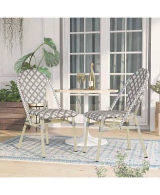 Quade Aluminum and PE Wicker Patio Dining Chairs, Set of 2