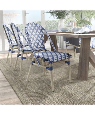 Quade Aluminum and PE Wicker Patio Dining Chairs, Set of 2