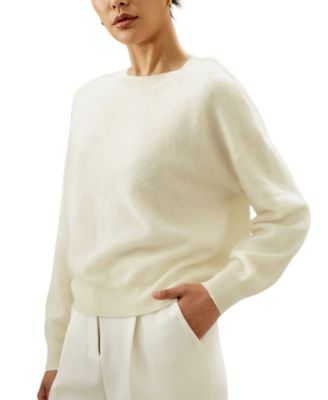  Relaxed Drop-Shoulder Cashmere Sweater