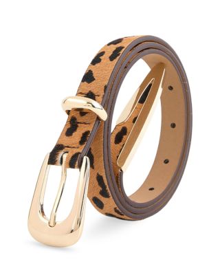 Women's Cheetah Liquid Metal Western Belt