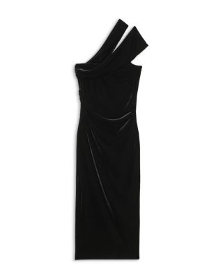 Dalia Velvet One Shoulder Midi Dress