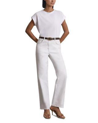 Selin Mid Rise Straight Leg Jeans in White