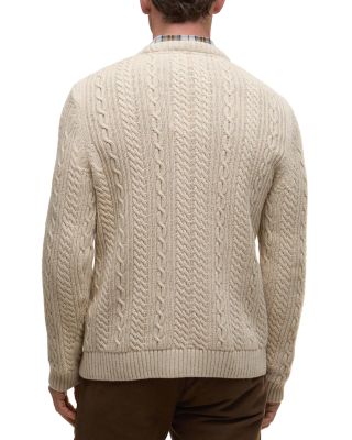 Relaxed Fit Cable Crewneck Sweater