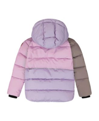 Girls' Colorblocked Puffy Winter Coat - Little Kid
