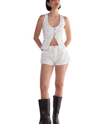 Studded Denim Corset Top