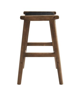 Saoirse Faux Leather Wood Counter Stool, Set of 2