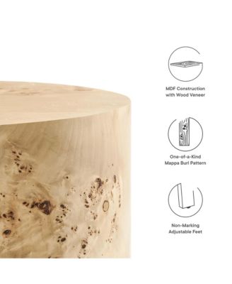 Cosmos 16" Round Burl Wood Side Table