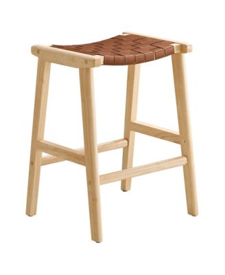 Saoirse Faux Leather Wood Counter Stool, Set of 2