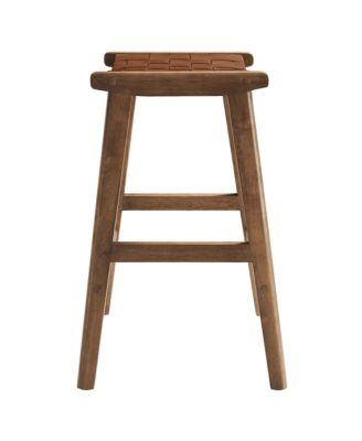 Saoirse Faux Leather Wood Counter Stool, Set of 2