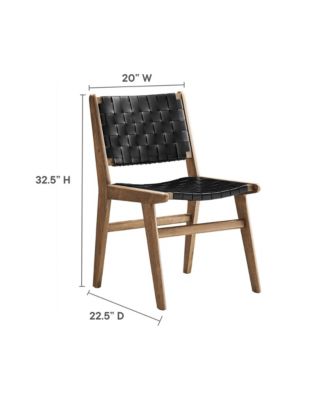 Saoirse Leather Wood Dining Side Chair, Set of 2