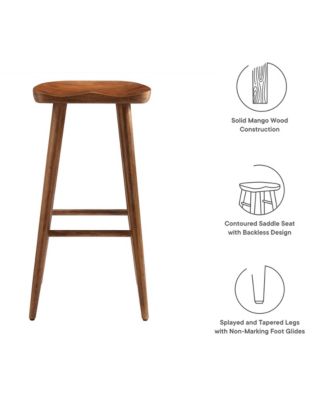 Saville Backless Wood Bar Stools Set of 2