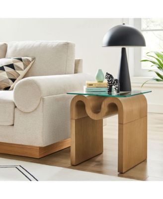 Ondine Glass Top Side Table