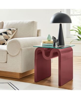 Ondine Glass Top Side Table