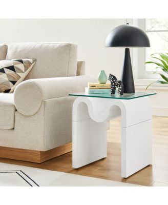 Ondine Glass Top Side Table