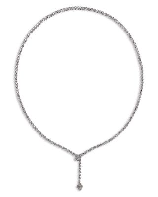 Diamond Lariat Necklace in 14K White Gold, 4.0 tcw