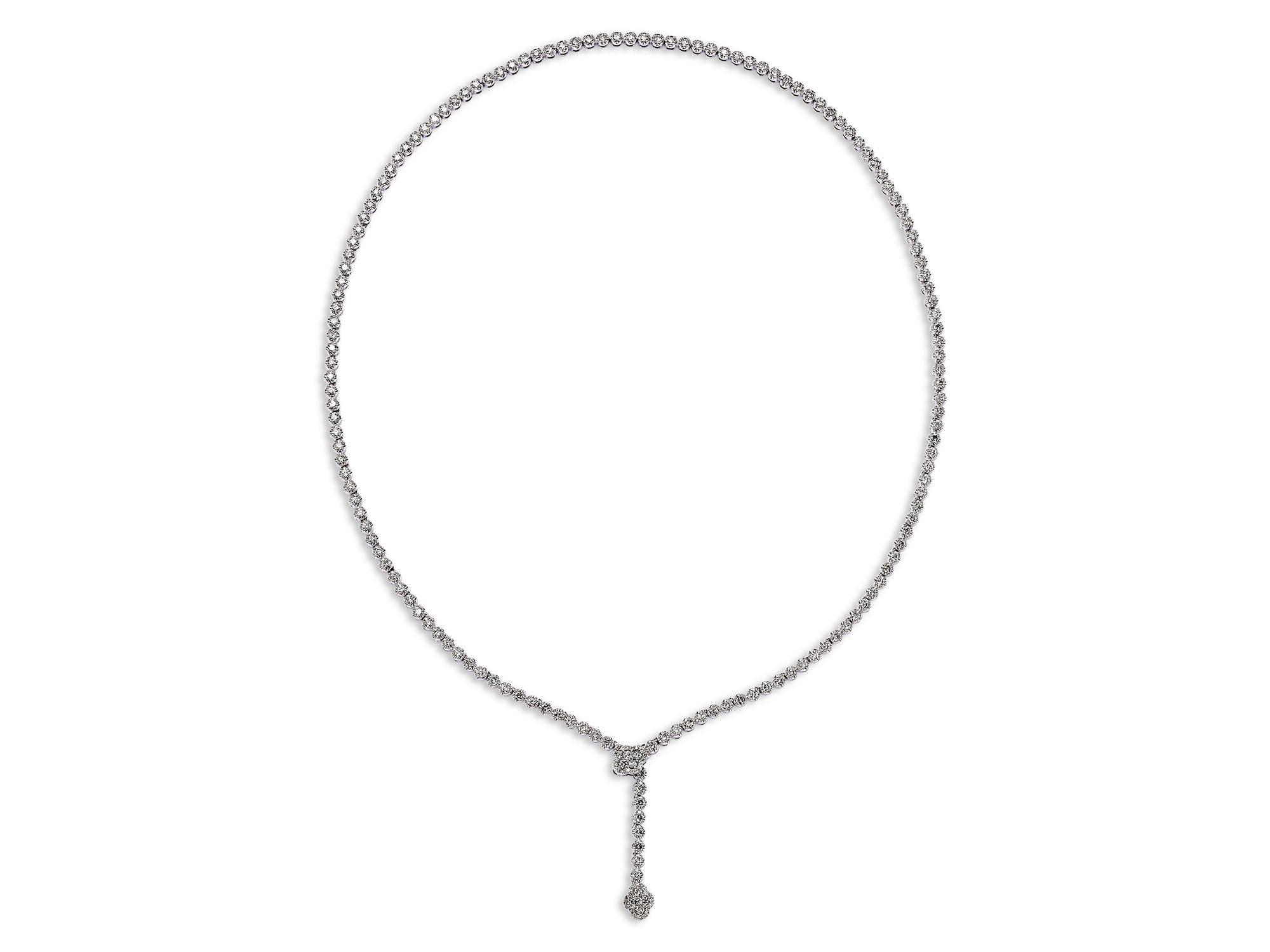 Diamond Lariat Necklace in 14K , 4.0 tcw - Image 1