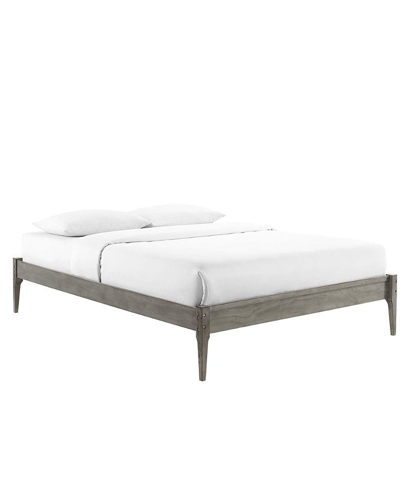 Modway June Wood Platform Bed Frame In Gray
