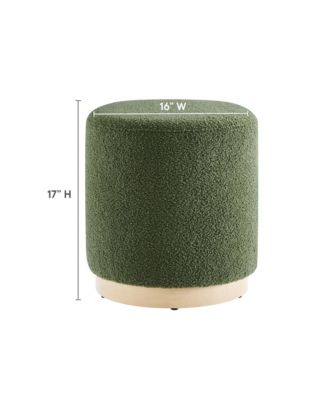 Tilden 16" Round Sherpa Upholstered Ottoman