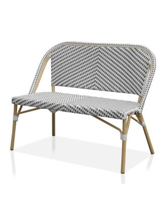 Doria 2-Seater Outdoor Loveseat with Diagonal Wicker Design
