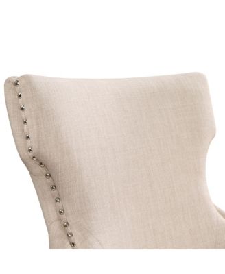 Rietta Linen Upholstered Tufted and Nailhead Side Chairs, Set of 2