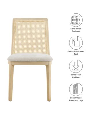 Monarch Wood and Rattan Dining Side Chair