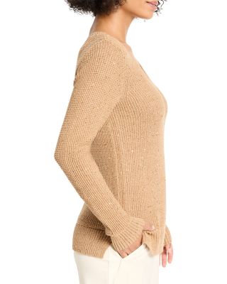 Shimmer Waffle V Neck Sweater