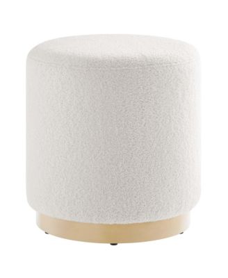 Tilden 16" Round Sherpa Upholstered Ottoman