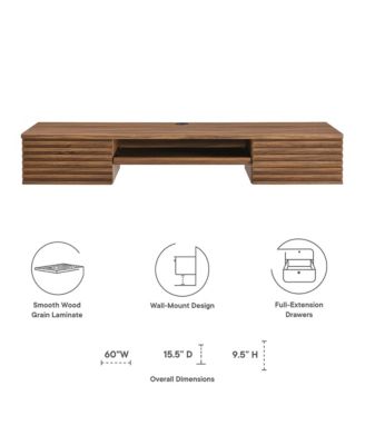 Render Wall Mount Wood Office Desk