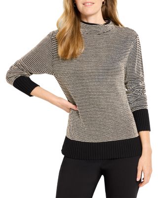Funnel Neck Pixel Knit Sweater