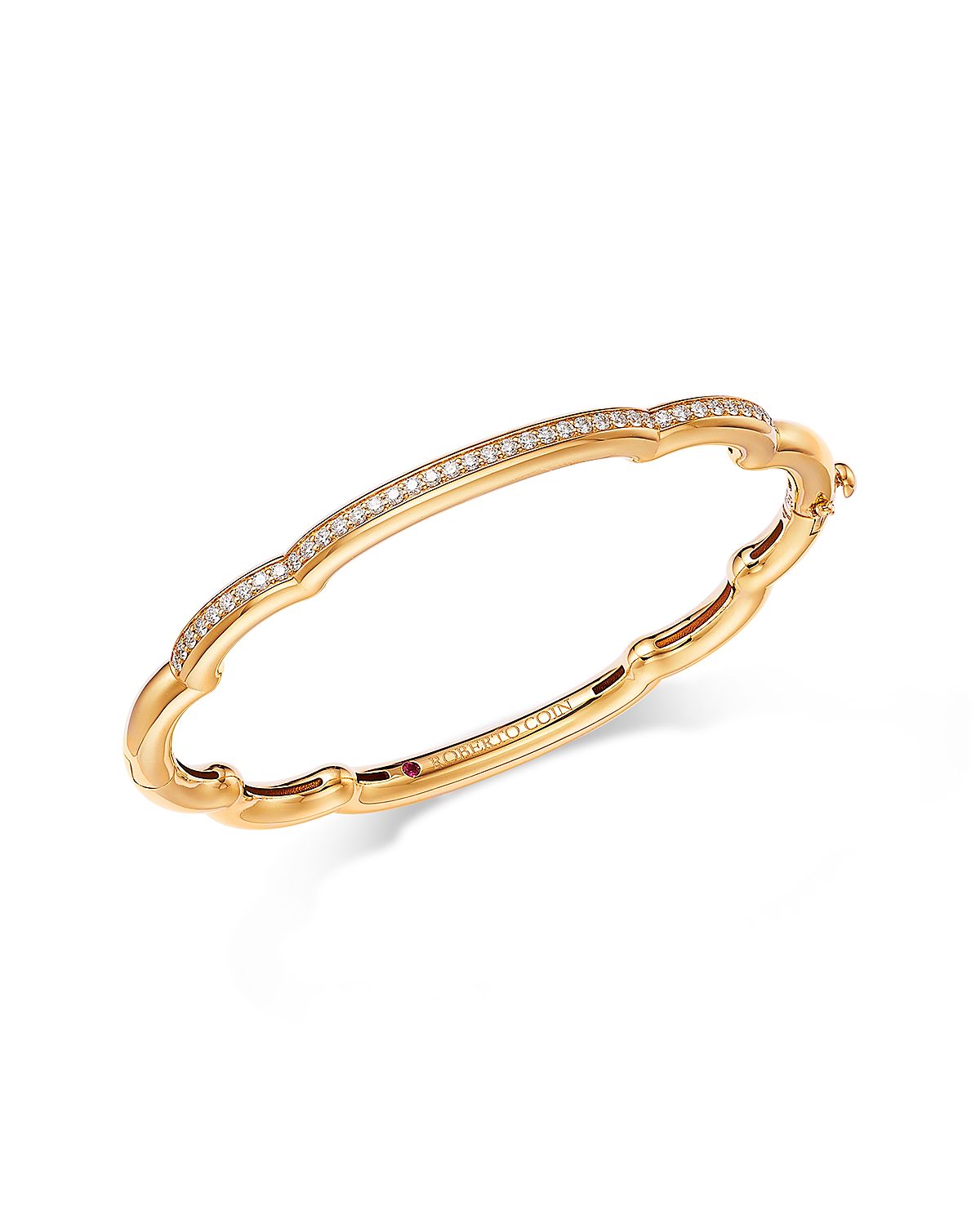 Roberto Coin 18K Yellow Gold Cialoma Diamond Cloud Bangle Bracelet