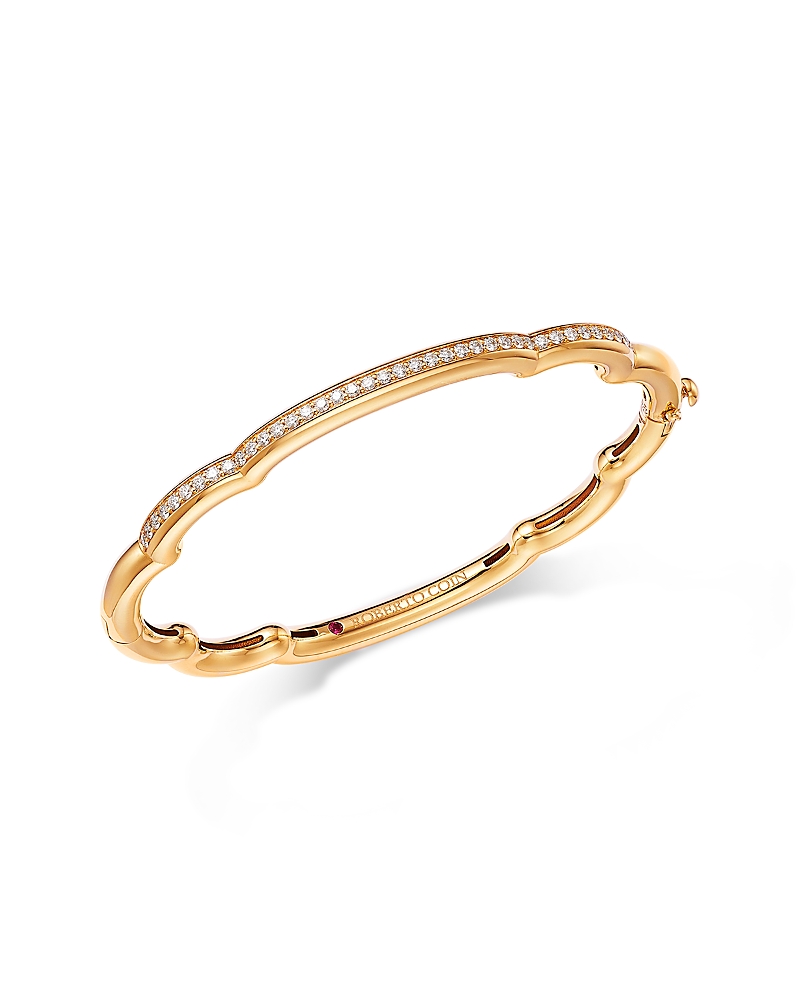 Roberto Coin 18K Yellow Gold Cialoma Diamond Cloud Bangle Bracelet · 7"