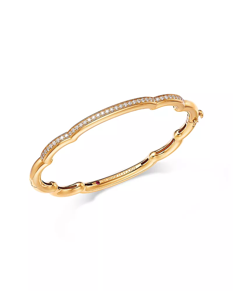 Roberto Coin 18K Yellow Gold Cialoma Diamond Cloud Bangle Bracelet
