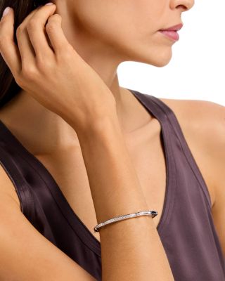 18K White Gold Cialoma Diamond Cloud Bangle Bracelet