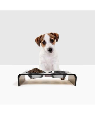 Small Bronze Pet Feeder, 1 Pint Bowls