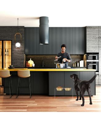 Tall Double Bowl Pet Feeder with Metal Bowls