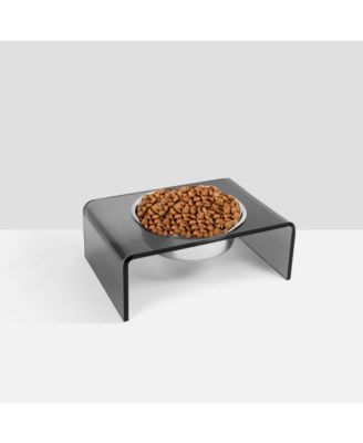 Smoke Grey Single Pet Bowl Feeder