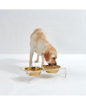 Small Double Bowl Pet Feeder, 1 Quart Bowls
